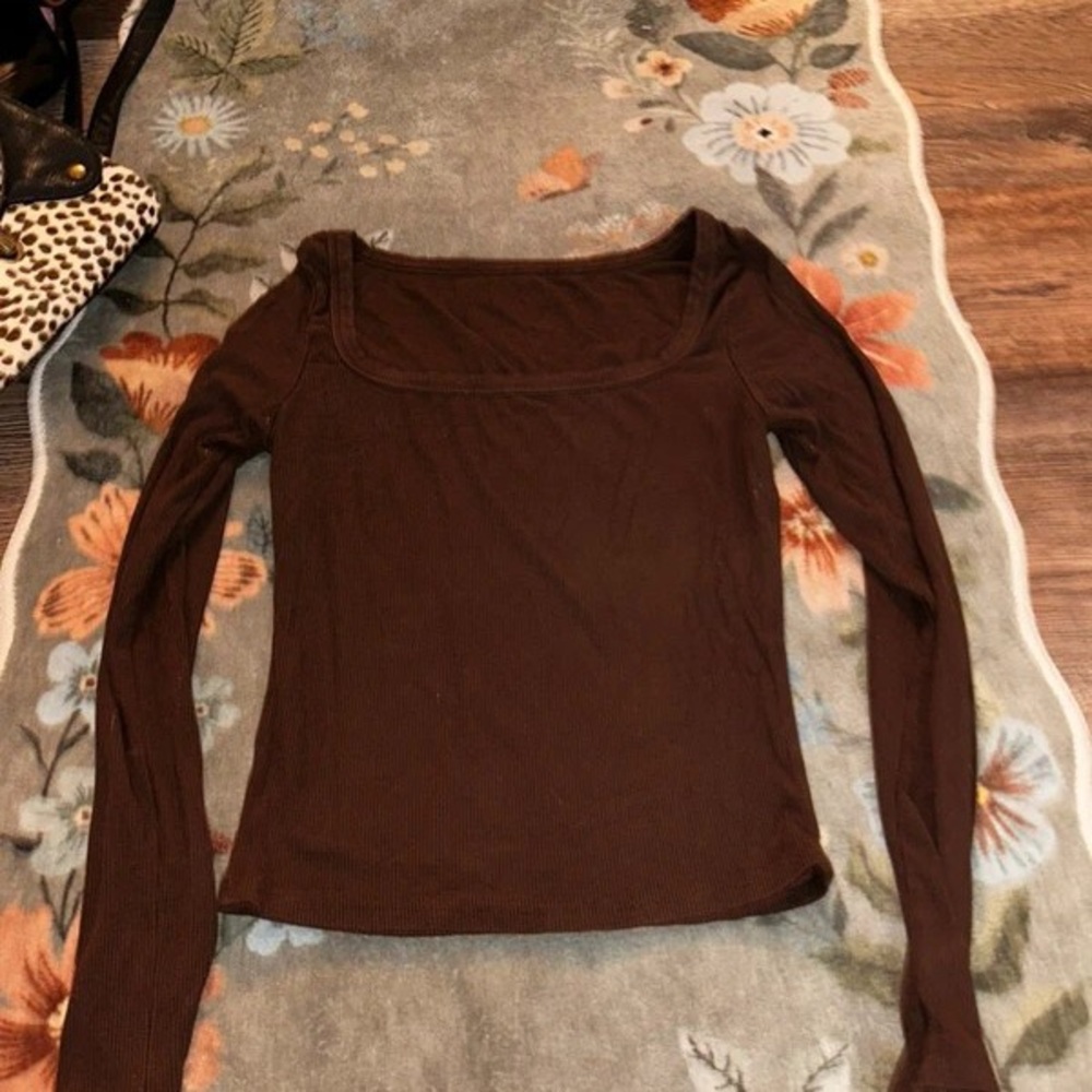 H&M Dark Brown Long Sleeve Top